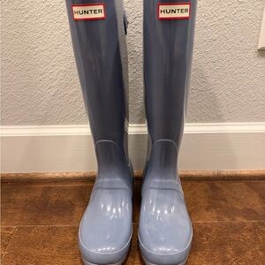 Hunter Glossy Blue Tall Boots